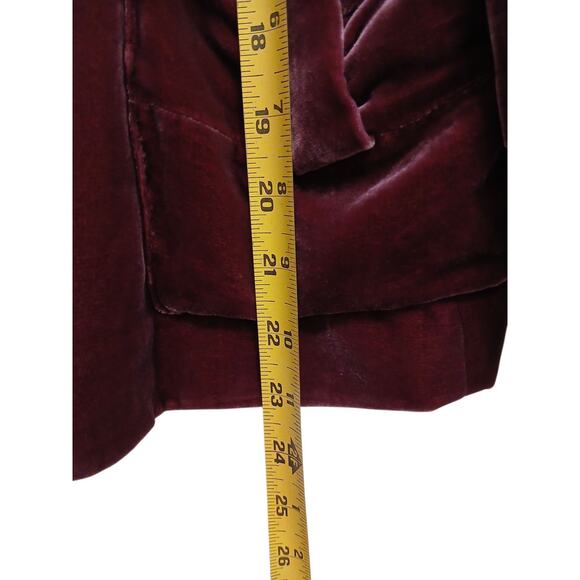 Spencer Jeremy Silk Velvet Blazer Sz M Burgundy Whimsi Holiday Party Elegant Vtg - Picture 11 of 15